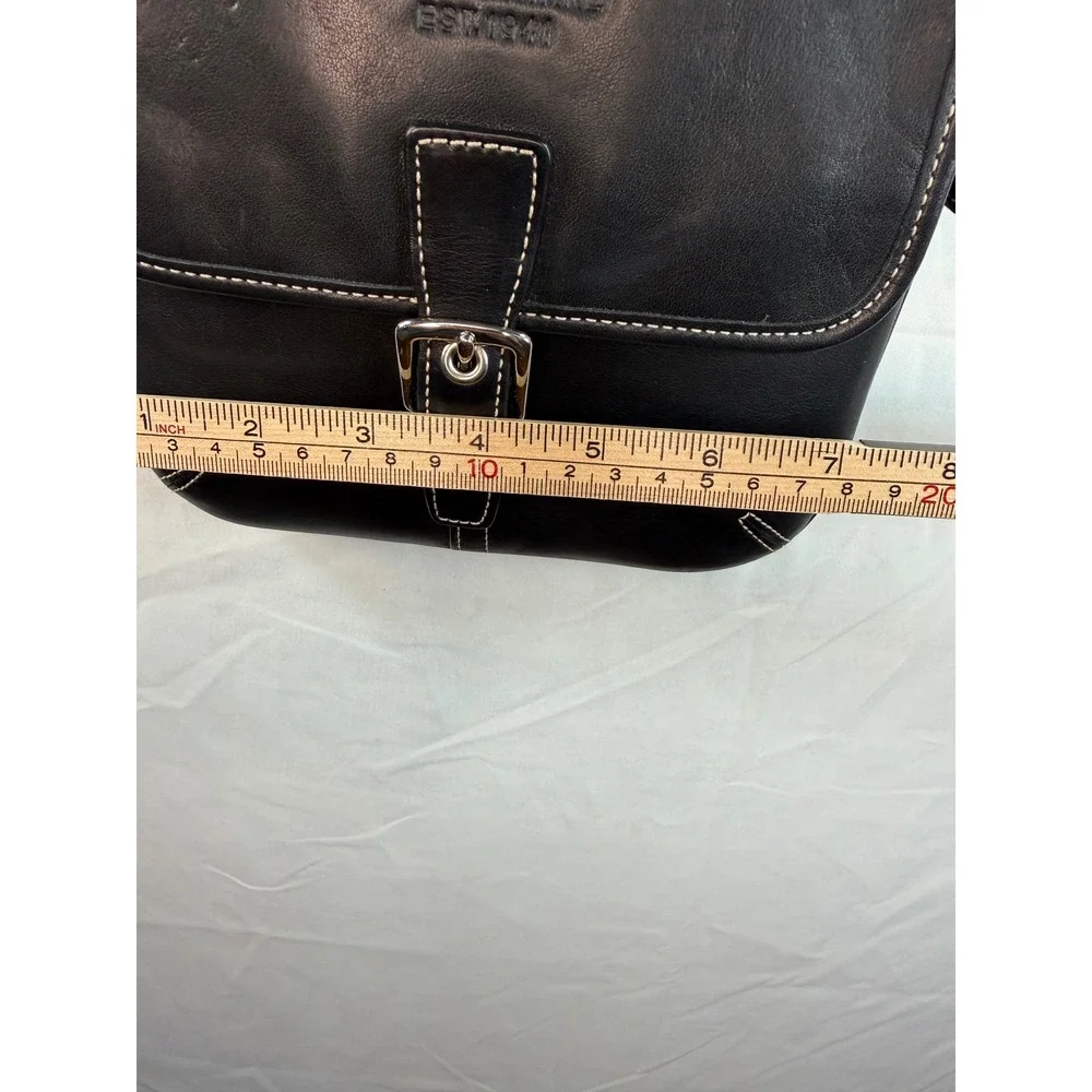 Coach‎ Black Leather Crossbody Messenger Bag F3D-9353 Glove Tanned Cowhide y2k